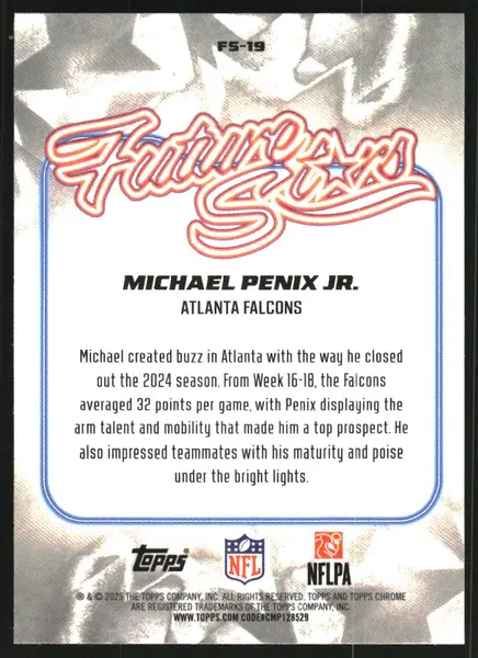 2025 Topps Chrome Future Stars #FS19 Michael Penix Jr.