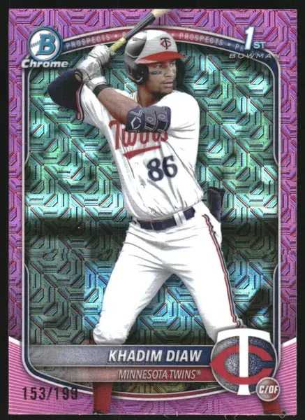 2025 Bowman Chrome Mega Box Prospects Pink Refractors #BCP77 Khadim Diaw /199