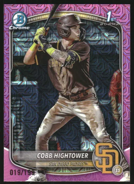 2025 Bowman Chrome Mega Box Prospects Pink Refractors #BCP104 Cobb Hightower /199