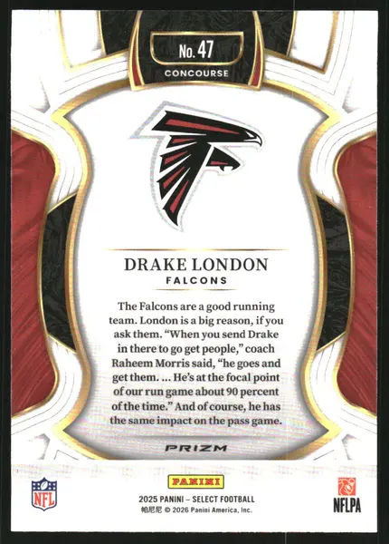 2025 Select Prizm Black and Green Shock #47 Drake London
