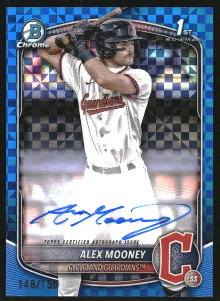 2025 Bowman Chrome Prospect Autographs Blue X-Fractors #CPAAM Alex Mooney Auto /150