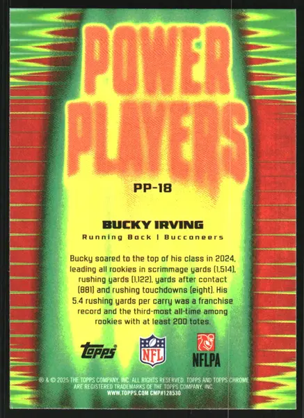 2025 Topps Chrome Power Players #PP18 Bucky Irving