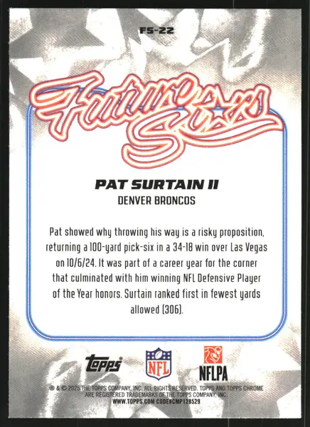 2025 Topps Chrome Future Stars #FS22 Pat Surtain II
