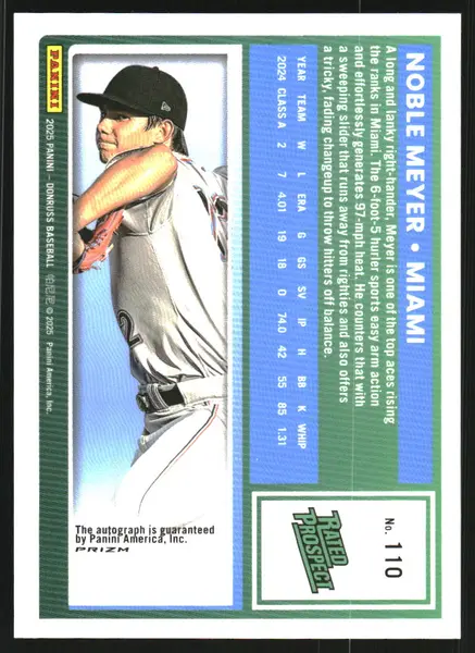 2025 Donruss Optic Rated Prospects Signatures #110 Noble Meyer Auto