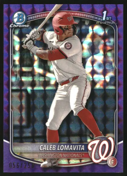 2025 Bowman Chrome Prospects Purple Geometric Refractors #BCP120 Caleb Lomavita /250