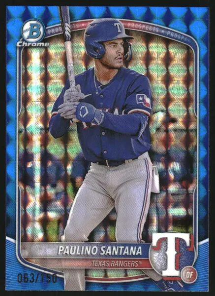 2025 Bowman Chrome Prospects Blue Geometric Refractors #BCP72 Paulino Santana /150