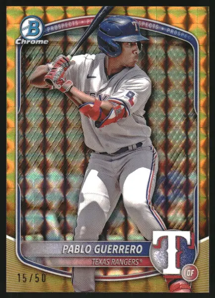 2025 Bowman Chrome Prospects Gold Geometric Refractors #BCP144 Pablo Guerrero /50