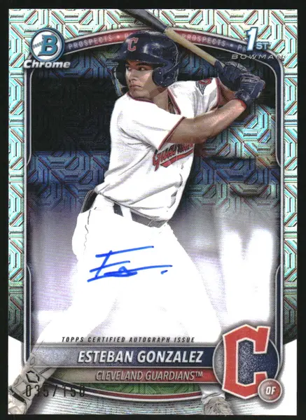 2025 Bowman Chrome Prospect Autographs HTA Choice Refractors #CPAEGO Esteban Gonzalez Auto /150