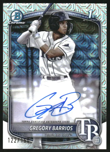 2025 Bowman Chrome Prospect Autographs HTA Choice Refractors #CPAGB Gregory Barrios Auto /150