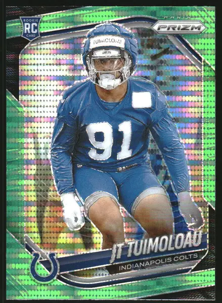 2025 Panini Prizm Prizms Neon Green Pulsar #324 JT Tuimoloau