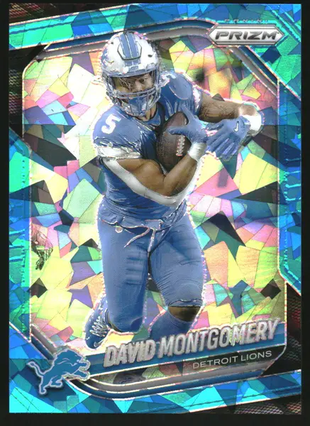 2025 Panini Prizm Prizms Blue Ice #164 David Montgomery /99