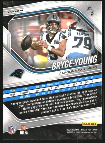 2025 Panini Prizm Prizms Neon Green Pulsar #5 Bryce Young
