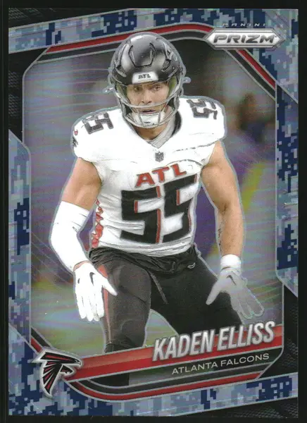 2025 Panini Prizm Prizms Navy Camo #11 Kaden Elliss /25