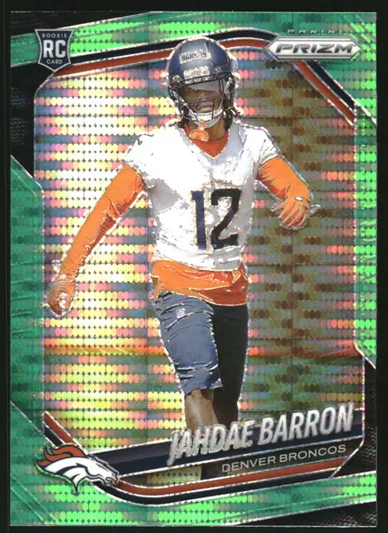 2025 Panini Prizm Prizms Neon Green Pulsar #350 Jahdae Barron