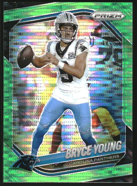 2025 Panini Prizm Prizms Neon Green Pulsar #5 Bryce Young