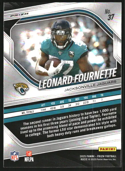 2025 Panini Prizm Prizms No Huddle #37 Leonard Fournette