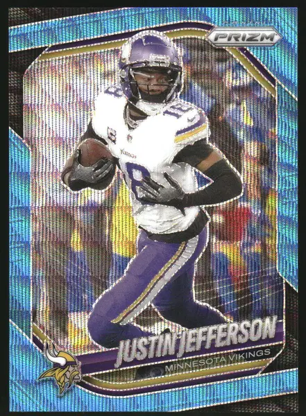 2025 Panini Prizm Prizms Blue Wave #81 Justin Jefferson /230