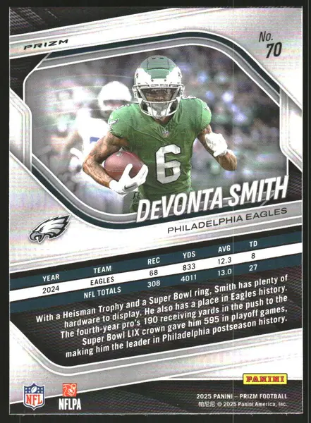 2025 Panini Prizm Prizms Lazer #70 DeVonta Smith