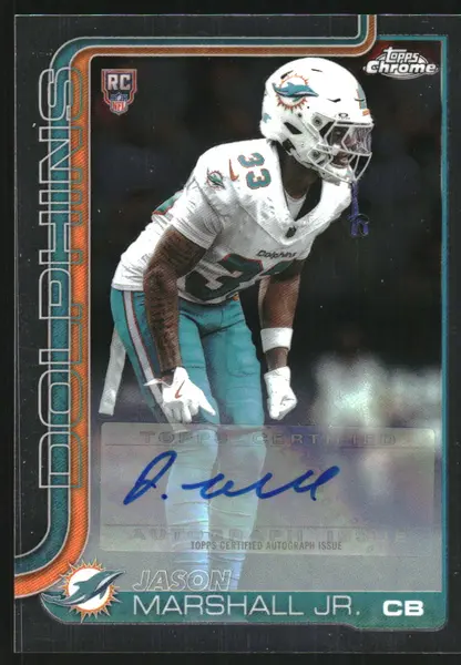 2025 Topps Chrome Rookie Photo Variation Autographs #RRAJMJ Jason Marshall Jr. Auto