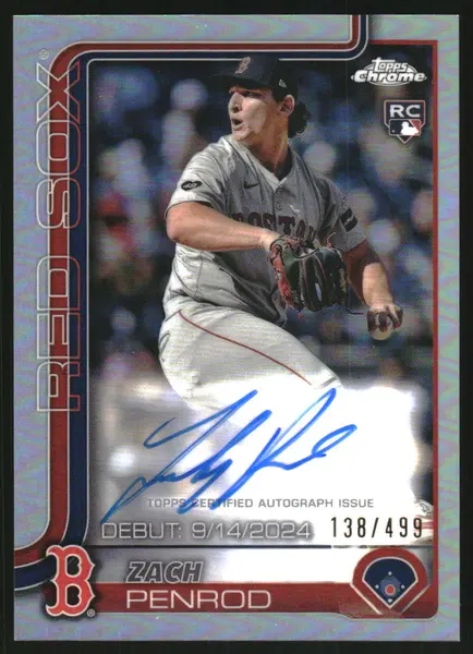2025 Topps Chrome Update Rookie Debut Autographs Refractors #CRDAZP Zach Penrod Auto /499