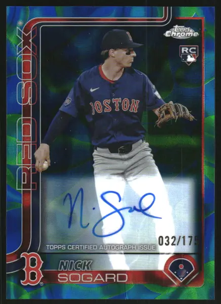 2025 Topps Chrome Update Rookie Autographs Blue Green Lava Lamp Refractors #RANSO Nick Sogard Auto /175