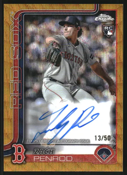 2025 Topps Chrome Rookie Autographs Gold Wave Refractors #RAZAP Zach Penrod Auto /50