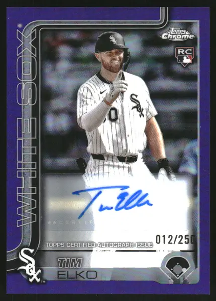 2025 Topps Chrome Update Autographs Purple Refractors #ACTEO Tim Elko Auto /250