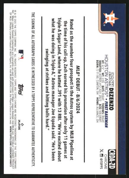 2025 Topps Chrome Update Rookie Debut Autographs Gold Refractors #CRDABL Brandon Lockridge Auto /50