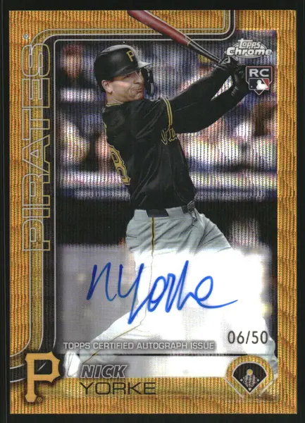 2025 Topps Chrome Rookie Autographs Gold Wave Refractors #RANY Nick Yorke Auto /50