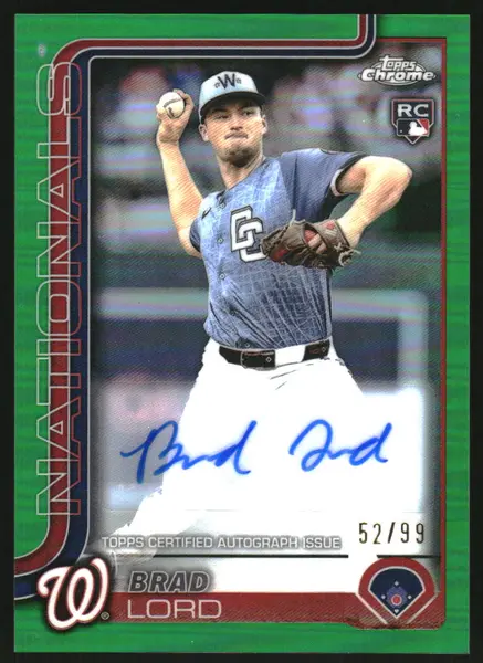 2025 Topps Chrome Update Autographs Green Refractors #ACBL Brad Lord Auto /99