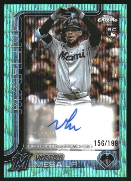 2025 Topps Chrome Update Autographs Aqua Wave Refractors #ACVM Victor Mesa Jr. Auto /199