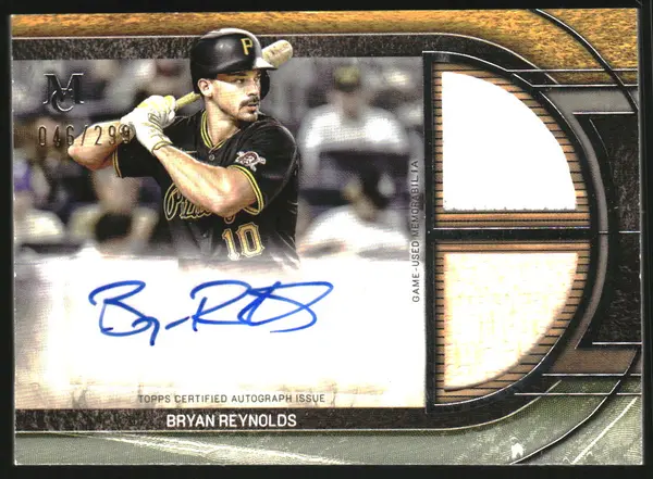 2025 Topps Museum Collection Signature Swatches Dual Relic Autographs #SPDRABR Bryan Reynolds Auto Jersey /299