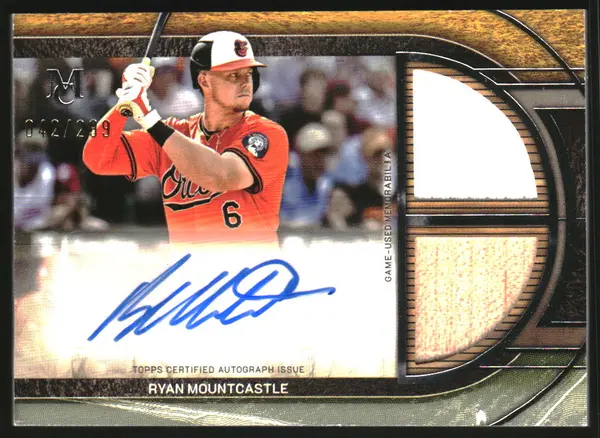 2025 Topps Museum Collection Signature Swatches Dual Relic Autographs #SPDRARM Ryan Mountcastle Auto Jersey /299